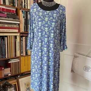 Hatley Blue and White Patterned Midi Dress NWT